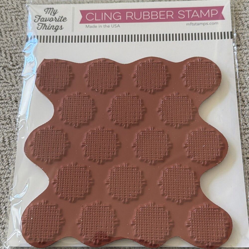 My Favorite Things CROSSHATCH POLKA DOT  Red Rubber background stamp MFT Retired